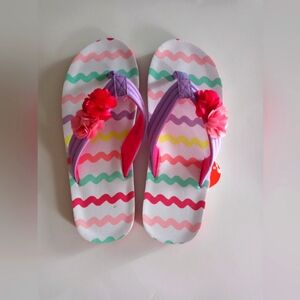 Colorful Floral Flip Flops